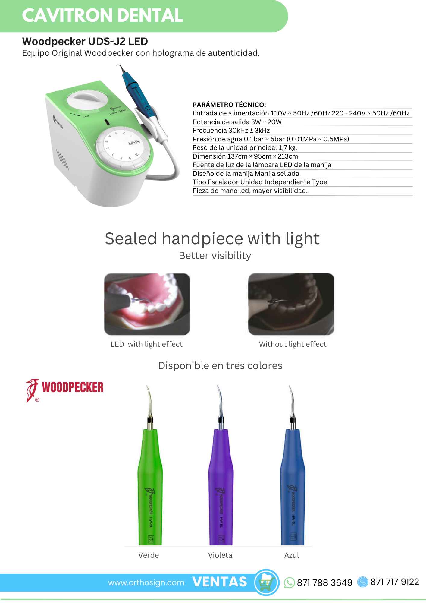 Cavitrón Dental  Woodpecker UDS-J2 LED Orthosign